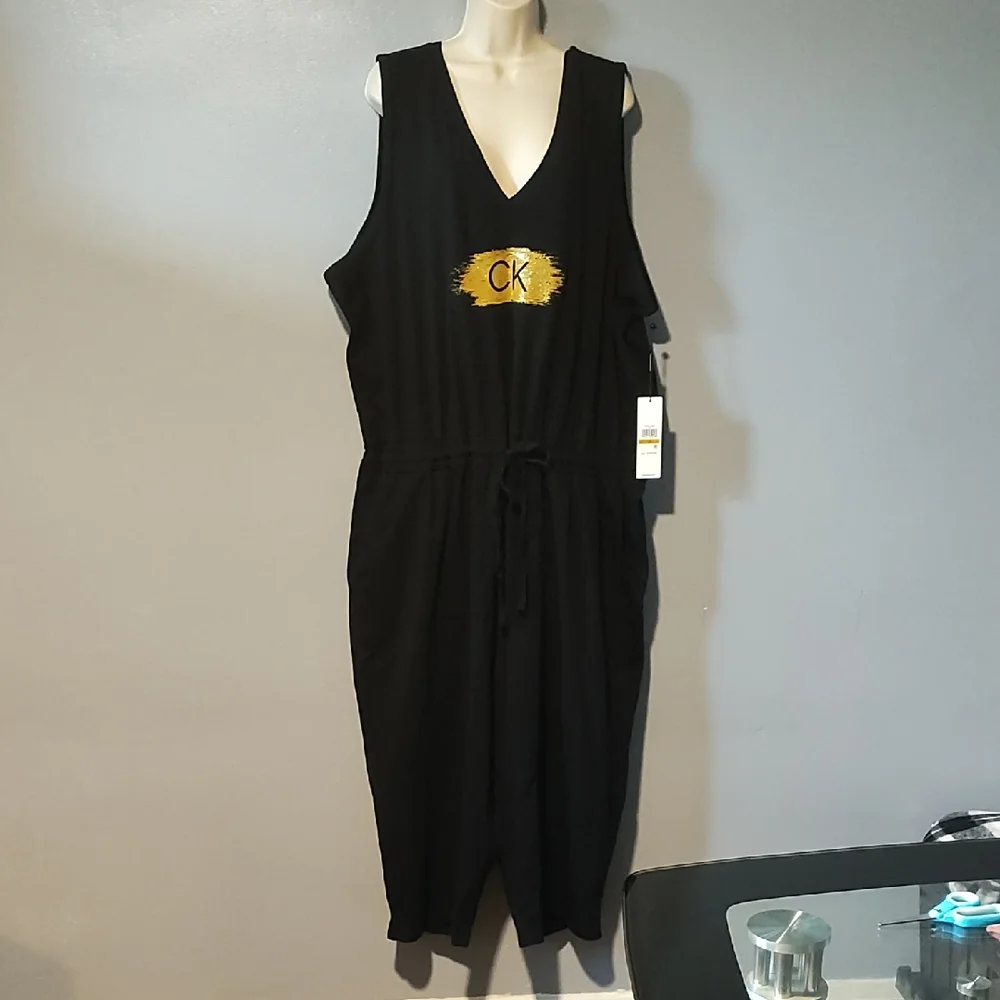 Calvin Klein Black Sleeveless jumpsuit size 3XL